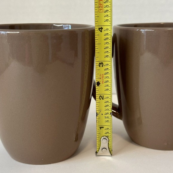CORELLE Coordinate Stoneware Lt Brown/Mauve coffee Mugs set of 2 CLEAN/VINTAGE - Picture 8 of 9